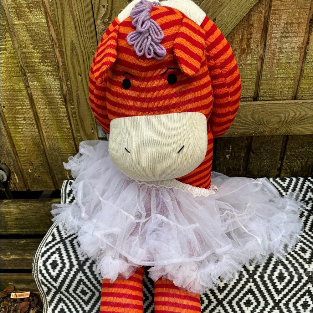 Giant zebra discontinued MONKEEZ red orange with magnetic hands 36” display unit